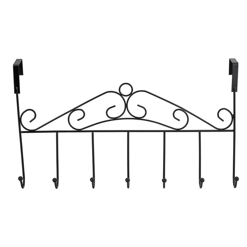 Over The Door Hook Rack Detachable 7 Hooks Door Hanger Organizer for Towels Handbags Coats White black