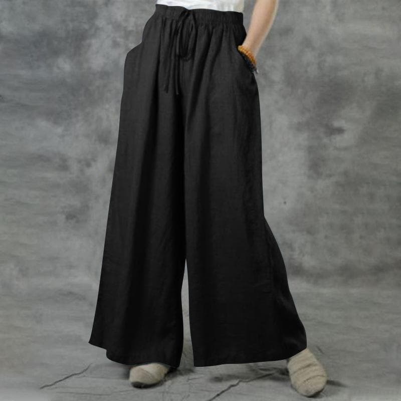 Women's Large Size Loose Casual Pants Female L black