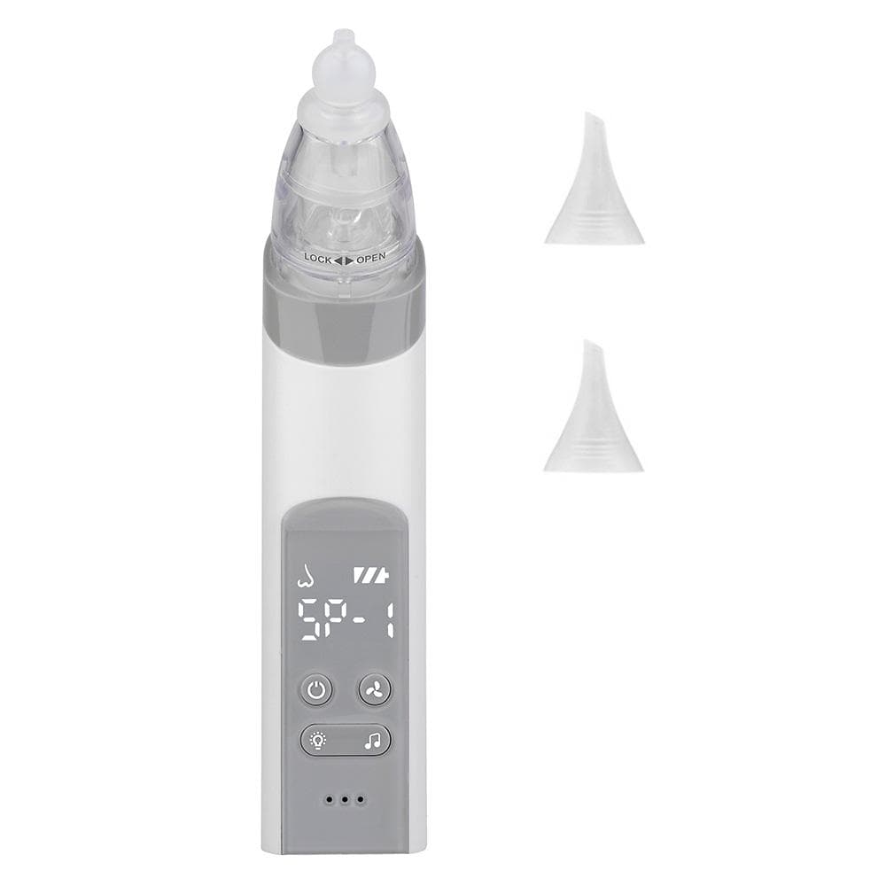 Baby Nasal Aspirator Electric Nose Suction Nose Cleaner with 3 Silicone Tips & Suction Strengths white