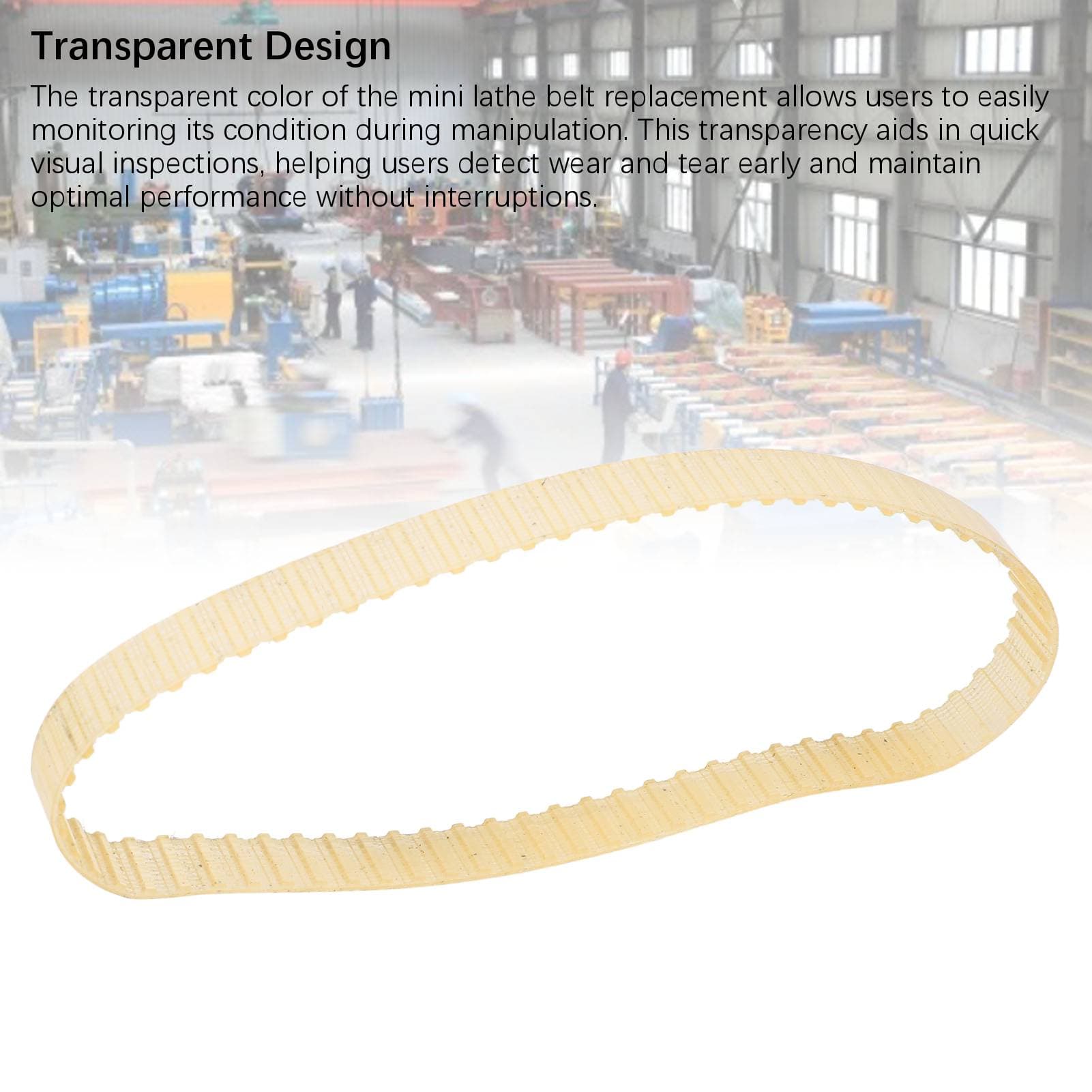 Lathe Drive Belt 9mm Width 1.5Mx70 Teeth Transparent Mini Lathe Belt Replacement for 0618 06183B