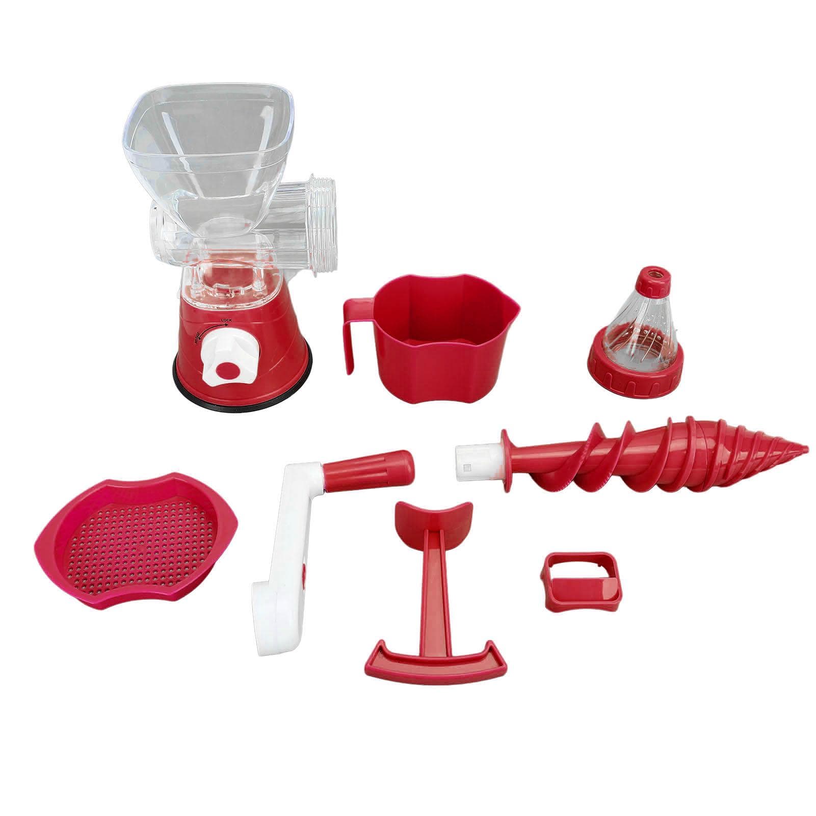 Hand Juicer Labor Saving Easy To Clean Energy Saving Hand Crank Fruits Squeezer for Home Use Red Red