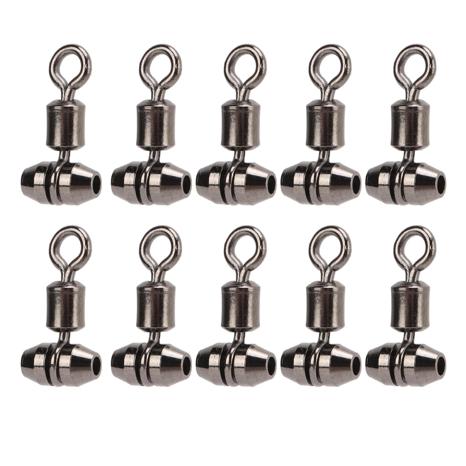 10pcs 3 Way Fishing Swivels T Turn Brass Barrel Triple Swivel Cross Line Fishing ConnectorsM