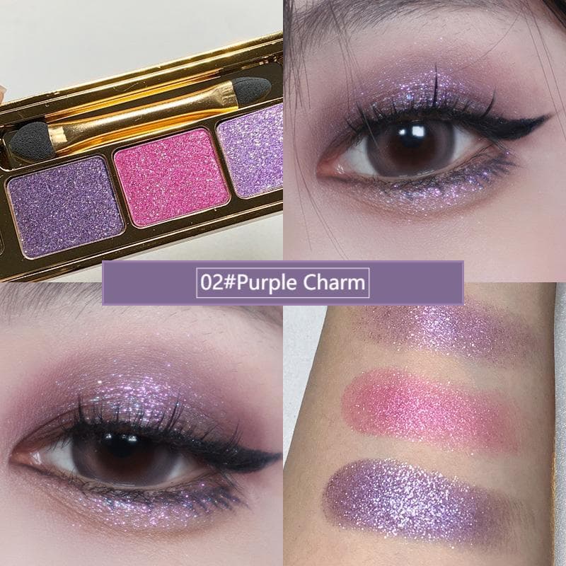 FOMIX Three-color Eyeshadow Delicate Shimmer Pearl Luster Earth-color Eyeshadow Palette Small Portable Eye Makeup