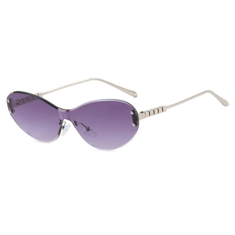 Vintage Cat Eye Sunglasses Women Retro Rimless Oval Sun Glasses Candy Colors Eyewear Designer Brand Oculos De Sol