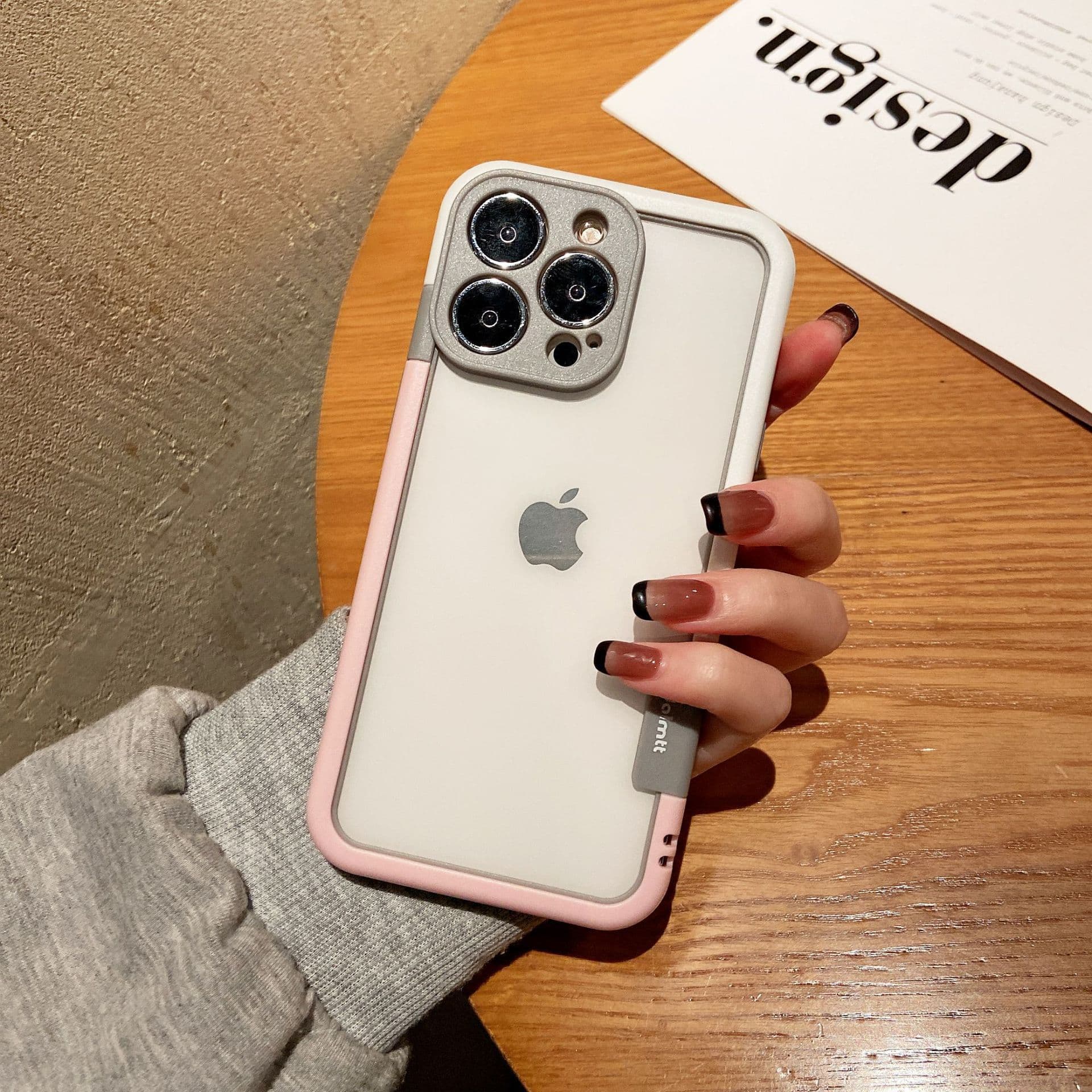 Applicable To IPhone 16 Contrasting Silicone Frame Mobile Phone Case Apple 15 Lens Full-inclusive Gradient Heat Dissipation 14 Protection Case iPhone7/8/SE2 universal [large hole]