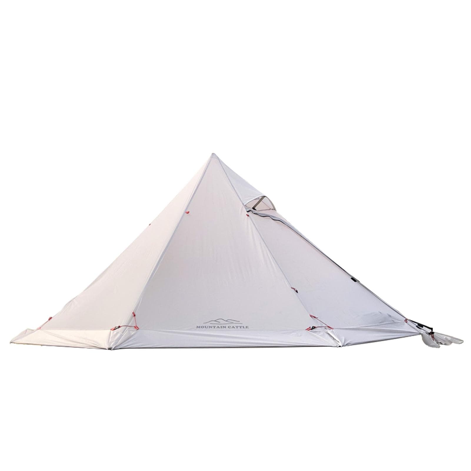 10.5' x 5.2' Camping Tent with Stove Jack Outdoor Teepee Tent for Family Camping Backpacking Hiking grey