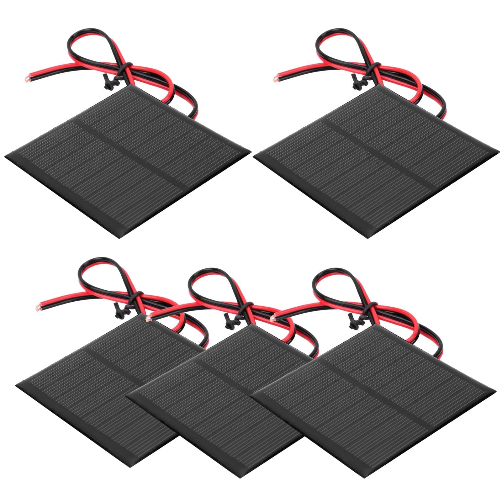 5Pcs Small Solar Battery Panel Polysilicon Epoxy Battery Module with 30cm Cable DC 4V 160mA