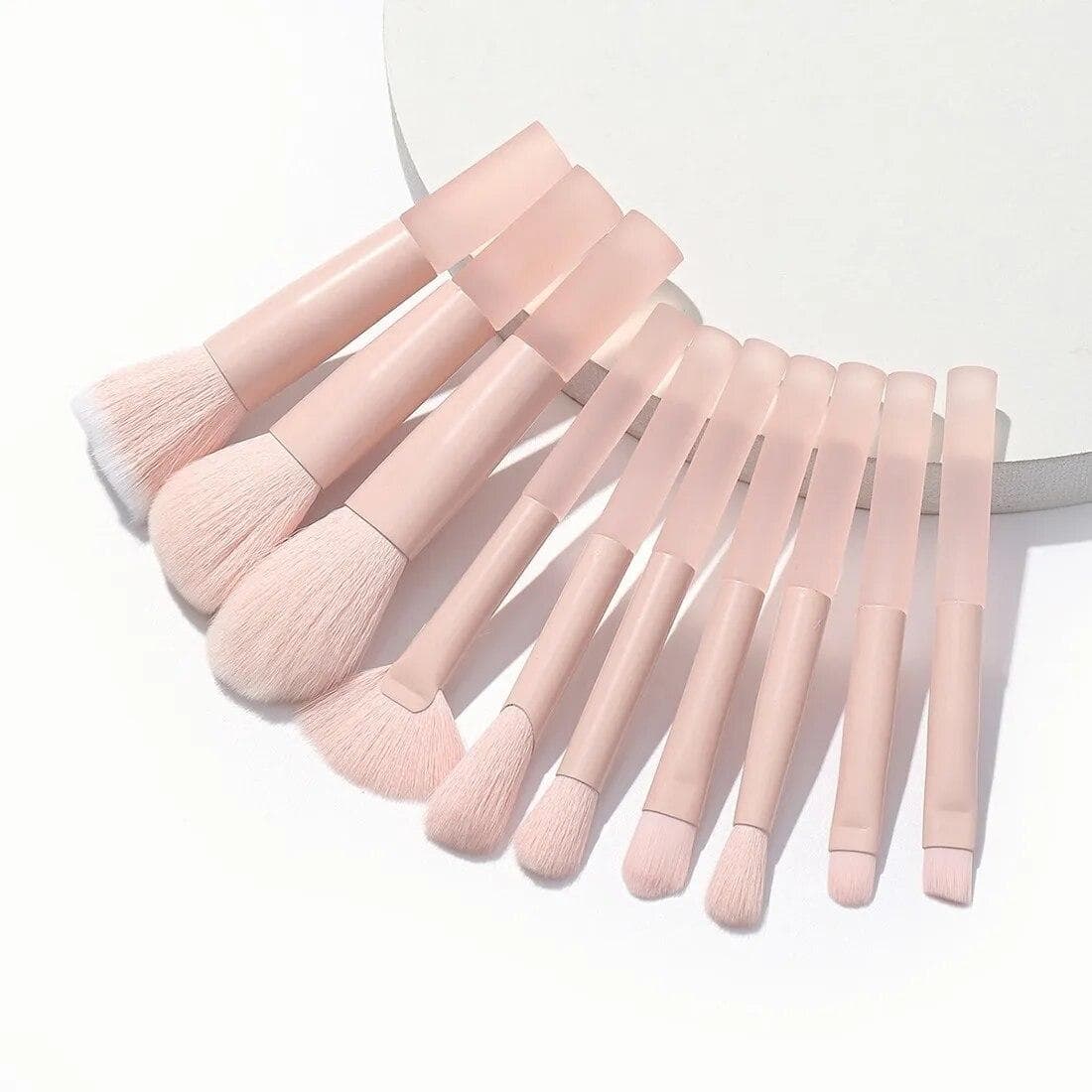 10Ppcs Pink Soft Fluffy Makeup Brushes Set Cosmetics Foundation Blush Powder Brush Eyeshadow Brush Makeup Tool 10pcs