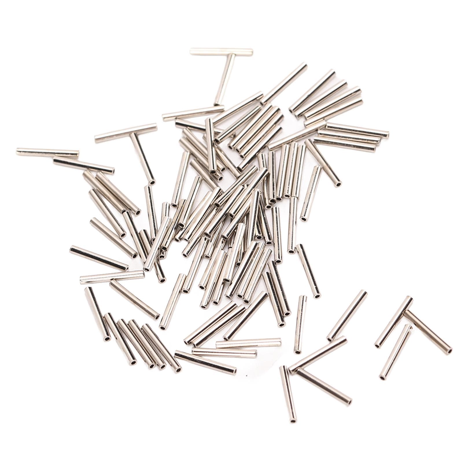 100 Pcs Single Barrel Crimp Sleeves Kit Corrosion Resistant Stainless Steel Crimp Sleeves Connector 1.6