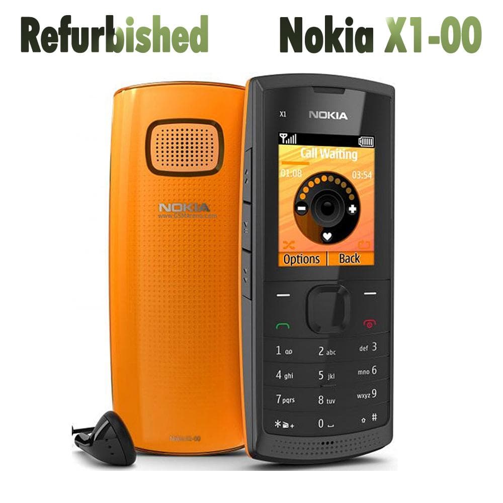 Refurbished Nokia Unlocked Original Nokia X1-00 Single SIM X1-01 Dual SIM GSM bar Mobile Phone With 1 SIM X1-01 2 SIM Simple Set black