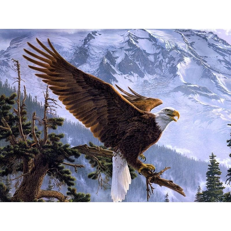5D DIY Diamond Embroidery Resting Eagle Diamond Painting Cross Stitch Rhinestone Mosaic Decoration 20X30CM