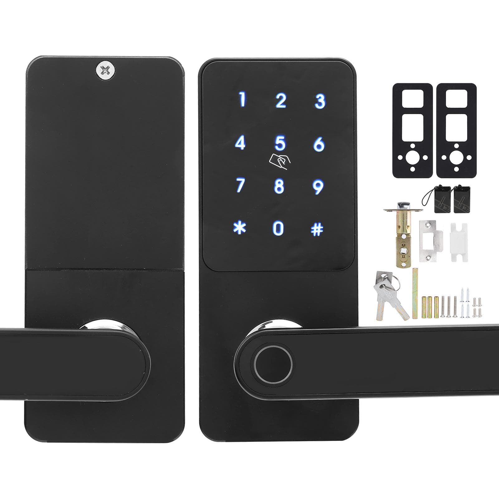 Smart Door Lock Fingerprint Password Card Bluetooth APP Unlock Voice Control for Google Home