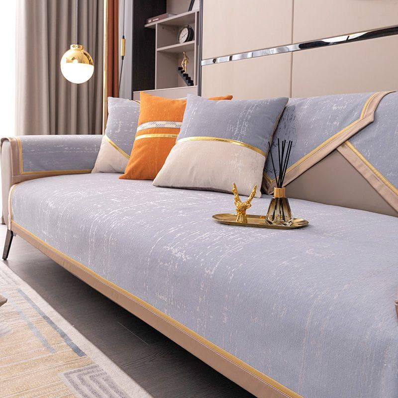 Nordic Chenille Sofa Cover for Living Room Solid Color Sofa Cushion L Shaped Sofa Cover Non-Slip Couch Armrest Backrest Mat 70x70cm 1pcs