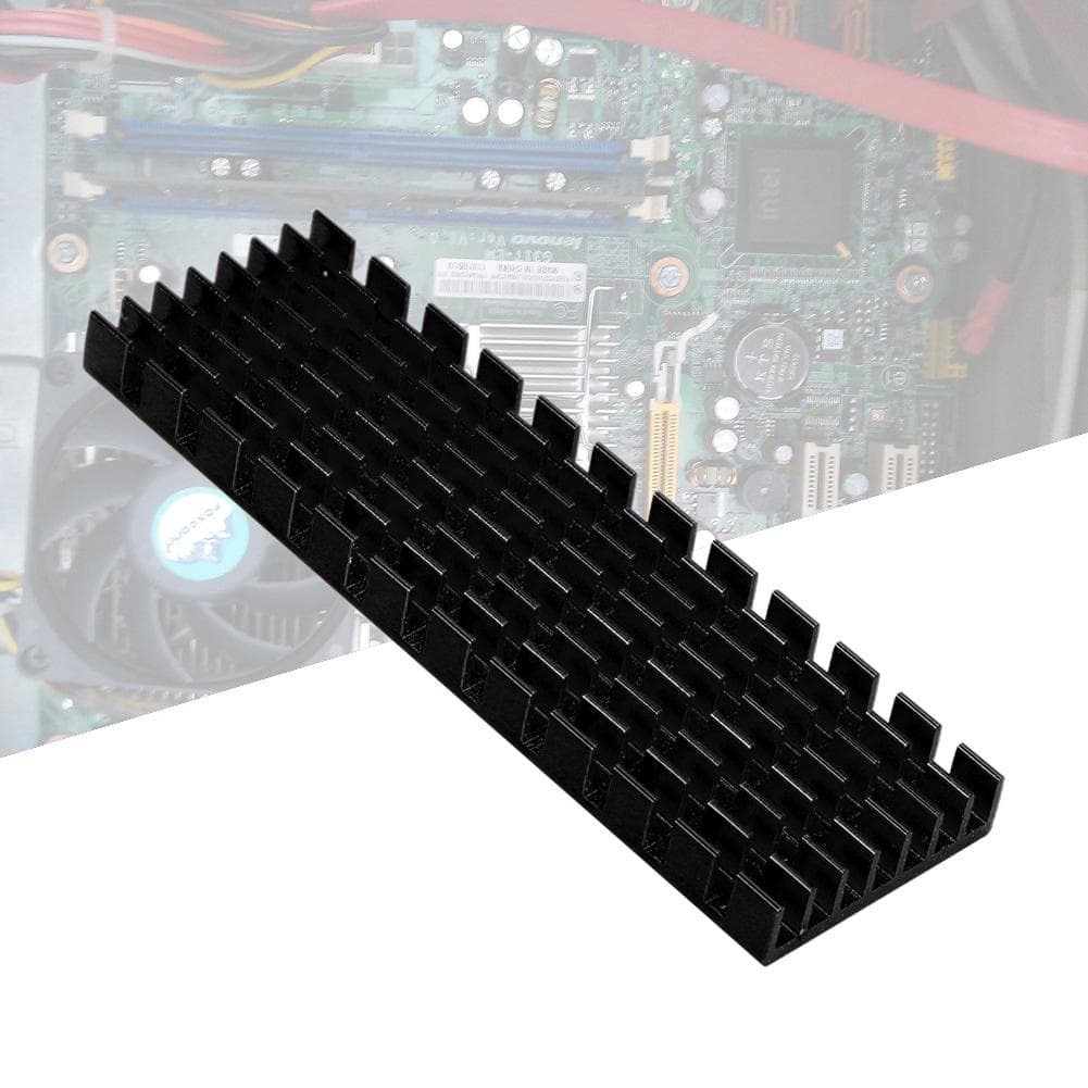 M.2 SSD 2280 PCIE Solid State Drive Heat Sink Cooling Fin 70x22x6mm for DesktopsBlack black