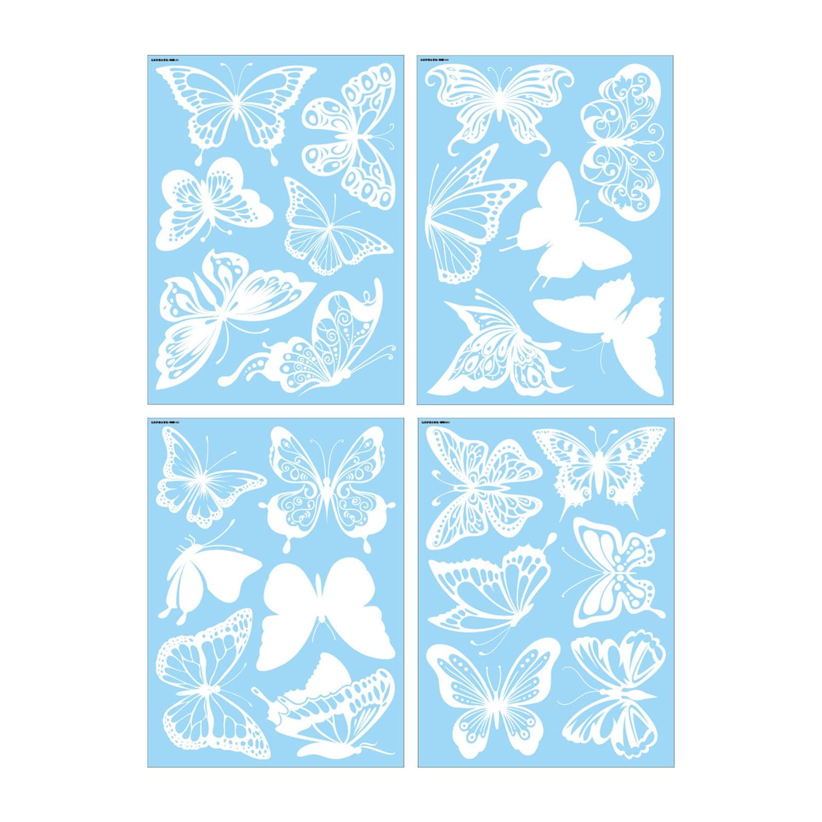 4 Sheets Anti-Collision Window Stickers DIY Birds Theme Window Clings Removable PVC Glass Stickers Type 1