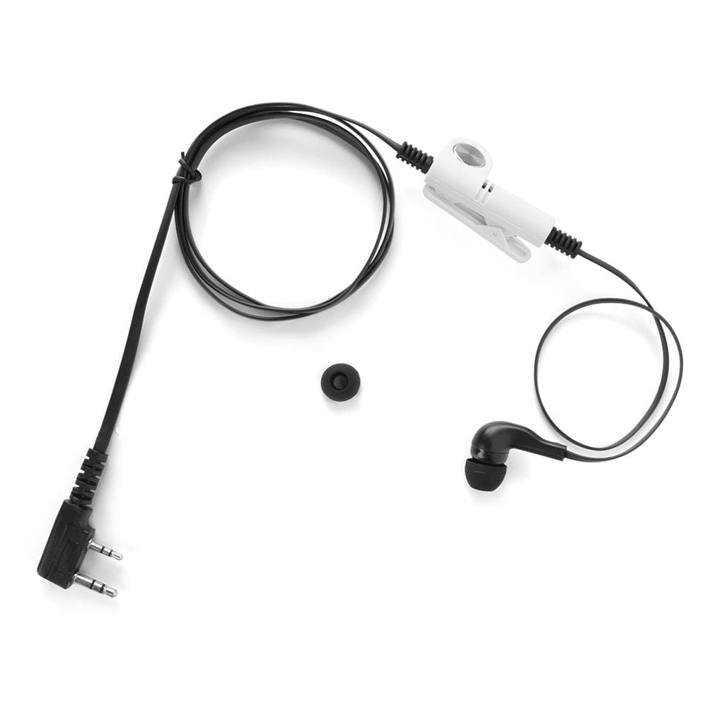 Earphone Headset Two Way Radio PTT Microphone In Ear Type Earpiece for Kenwood / Baofeng(White ) black