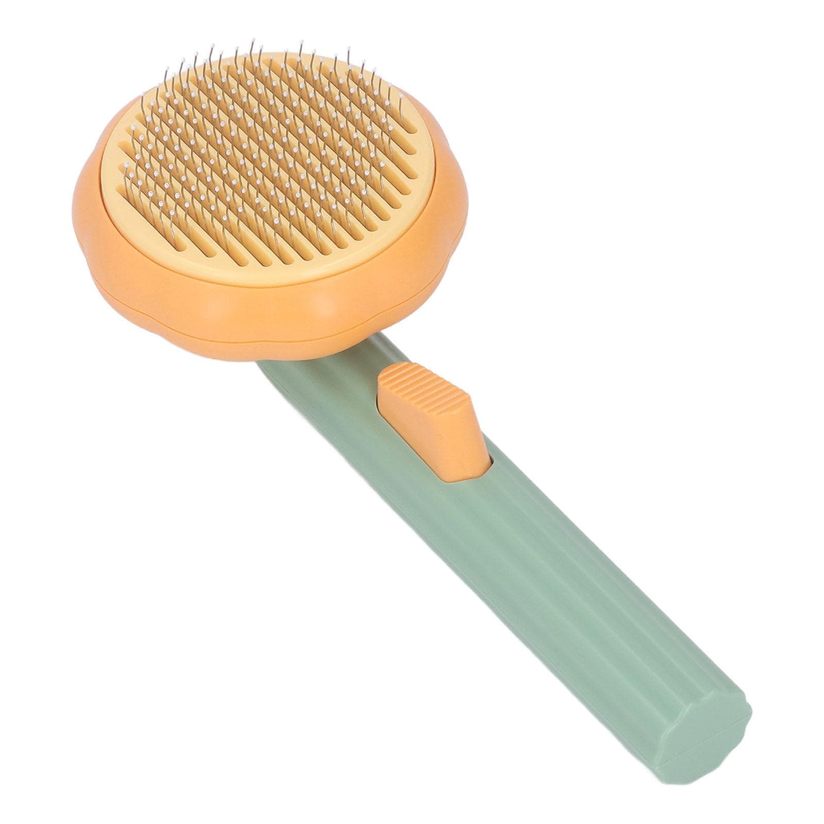 Pet Pumpkin Brush Shedding Grooming Self Cleaning Trimming Cat Pumpkin Brush for Home Indoor Purple green