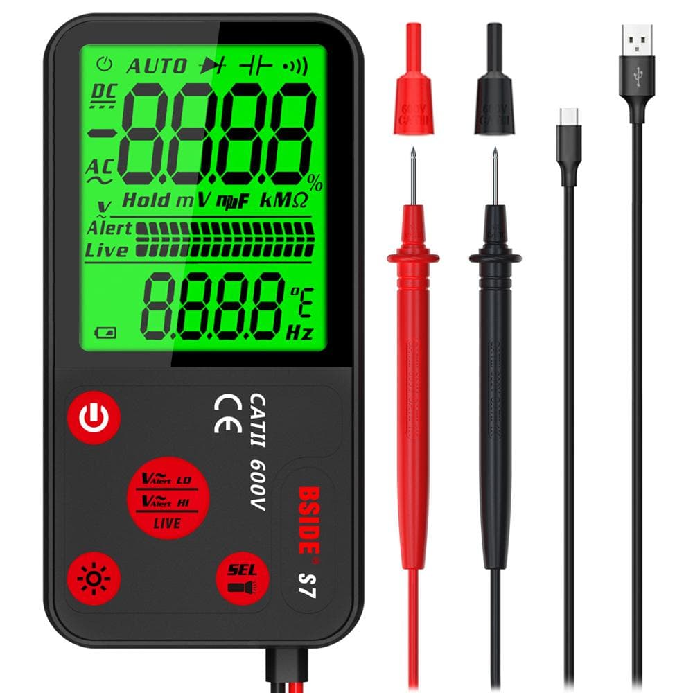 Digital Multimeter Professional Voltage Resistance Frequency Capacitance Measurement Tester standard configuration multicolour
