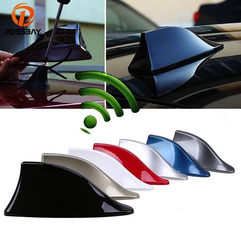Car Shark Fin Antenna Car Universal FM AM Radio Signal Antenna Roof Antenna 1pcs black