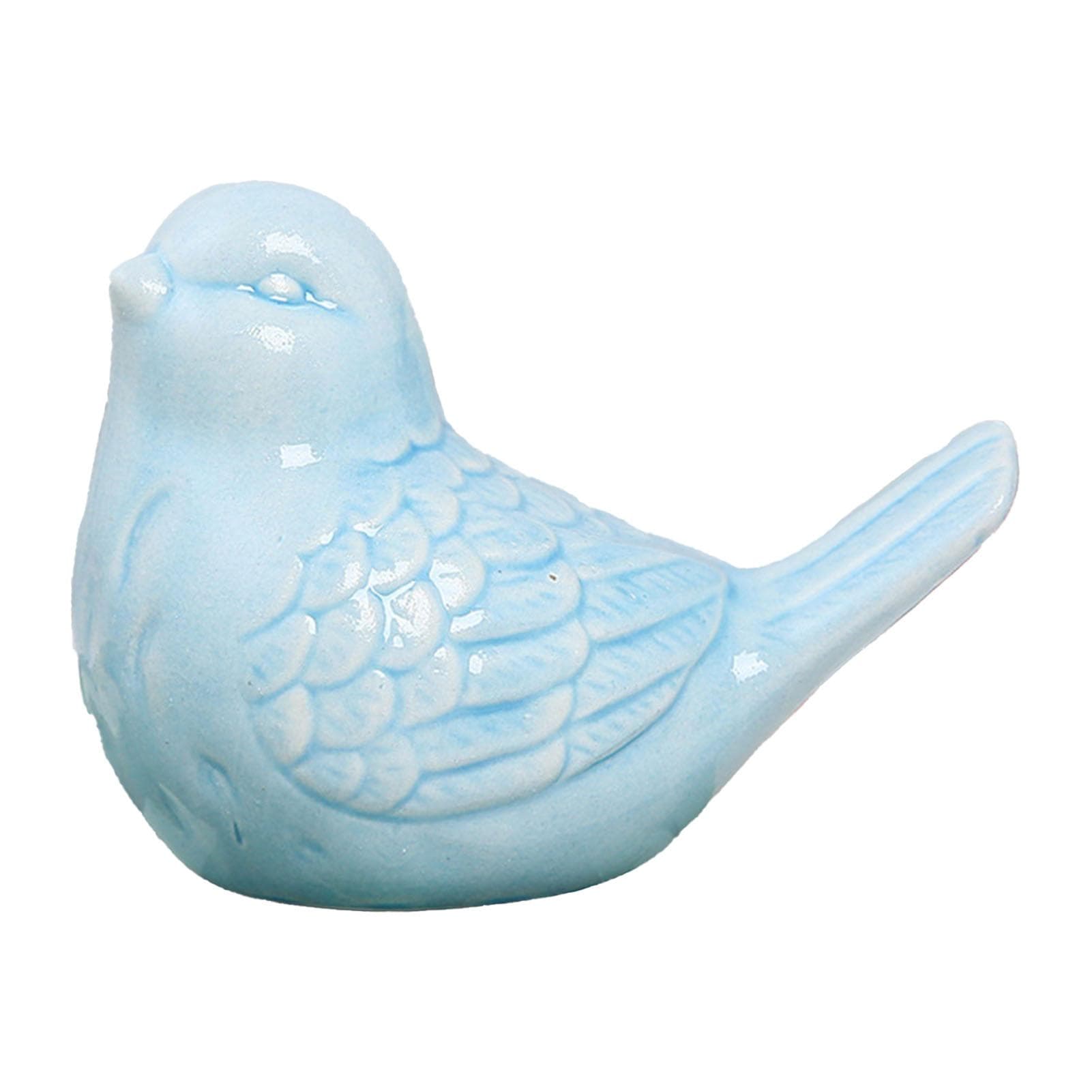 Cute Bird Ornament Ceramic Modern Simple Bird Ornament for Living Room Home Decor White blue