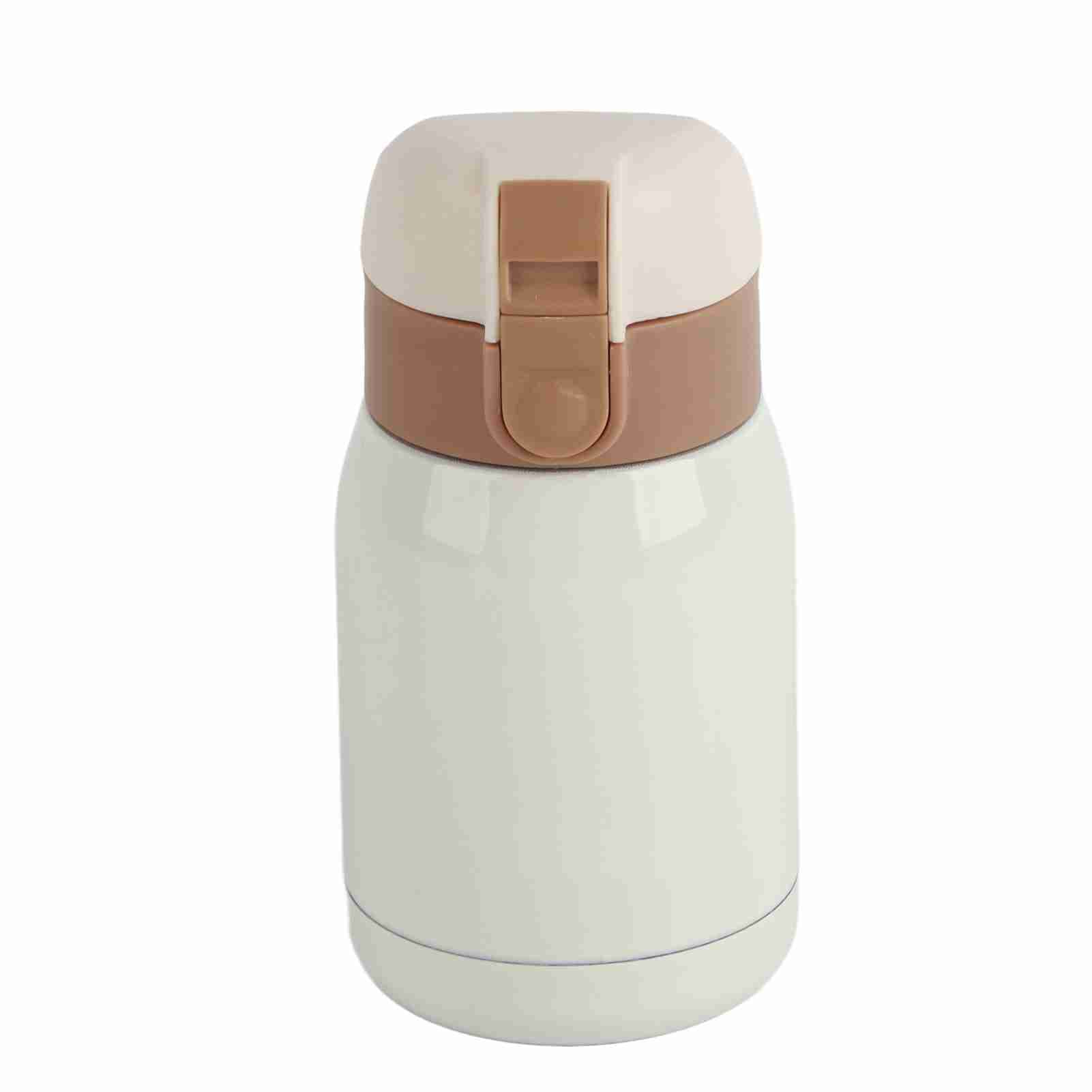 200ML Mini Stainless Steel Double wall Vacuum Insulated Cup Thermal Water Bottle Office Mug beige