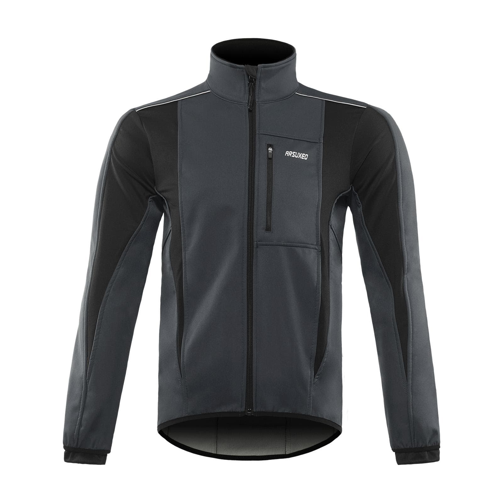 Winter Warm UP Cycling Jacket Breathable Bike Outerwear Windproof Waterproof Cycling Jacket L grey
