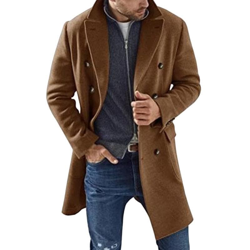 Autumn and Winter Woolen Men's Warm and Thickened Coat 2XL