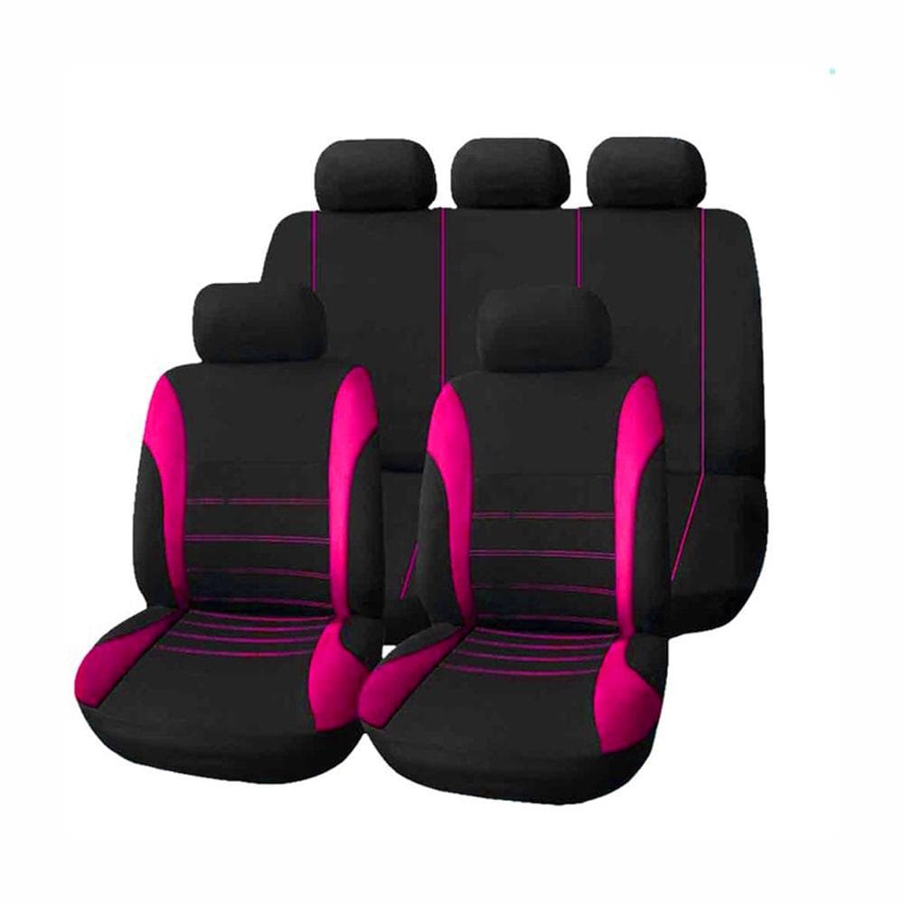 Universal Car Seat Cover Full Car Seat Cover Car Protector Car Front Seat Back Seat Car Accessories 9pcs rose red