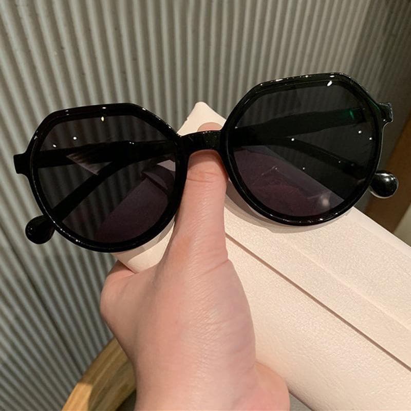 Fashion Polygonal Gradient Sunglasses Women Ocean Water Cut Trimmed Lens Metal Curved Temples Rimless Sun Glasses Female UV400