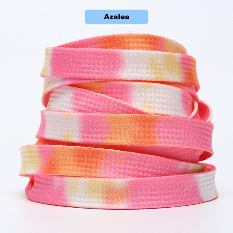 Tie-dye Color Shoelaces Sneakers Trend Shoes Rope Female Colourful New Men Women Flat Gradient Color Rope Laces Shoes Accessorie 100cm