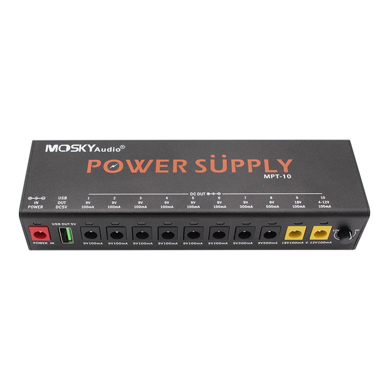 11-Channel Guitar Pedal Power Supply with Independent Short Circuit Protection Pedal Board Power EU Plug black