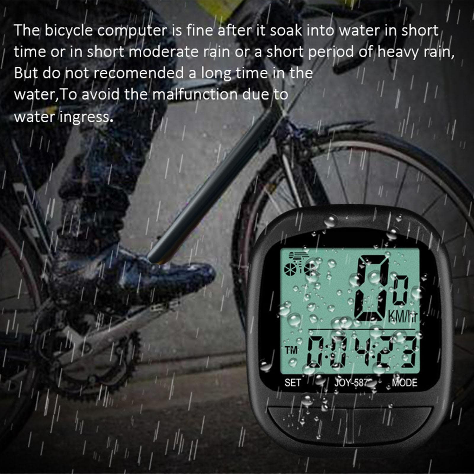 Wired Cycling Speedometer Waterproof LCD Display Multi Functions Measure Speed Distance Riding Time