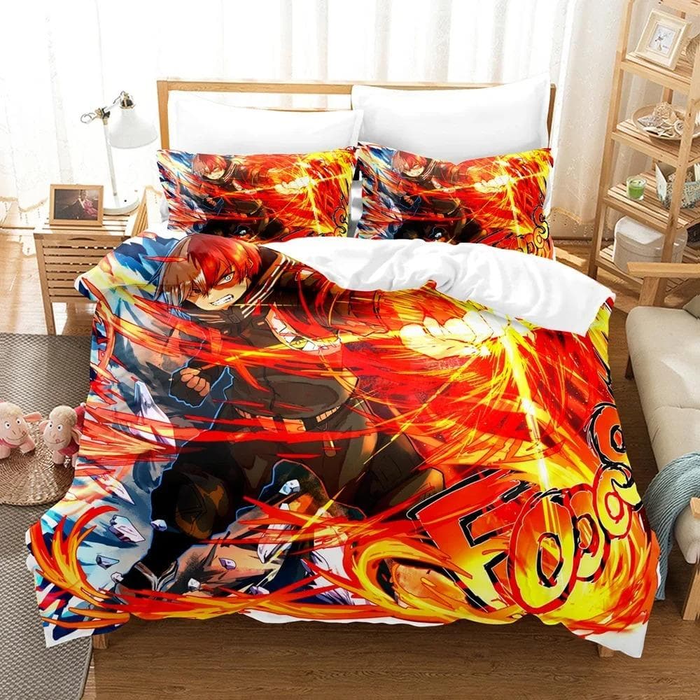 Anime My Hero Academia 3D Printed Bedding Set Cartoon Duvet Cover Pillowcases Comforter Bedding Set Bedclothes Home Textiles EU Single 135x200cm