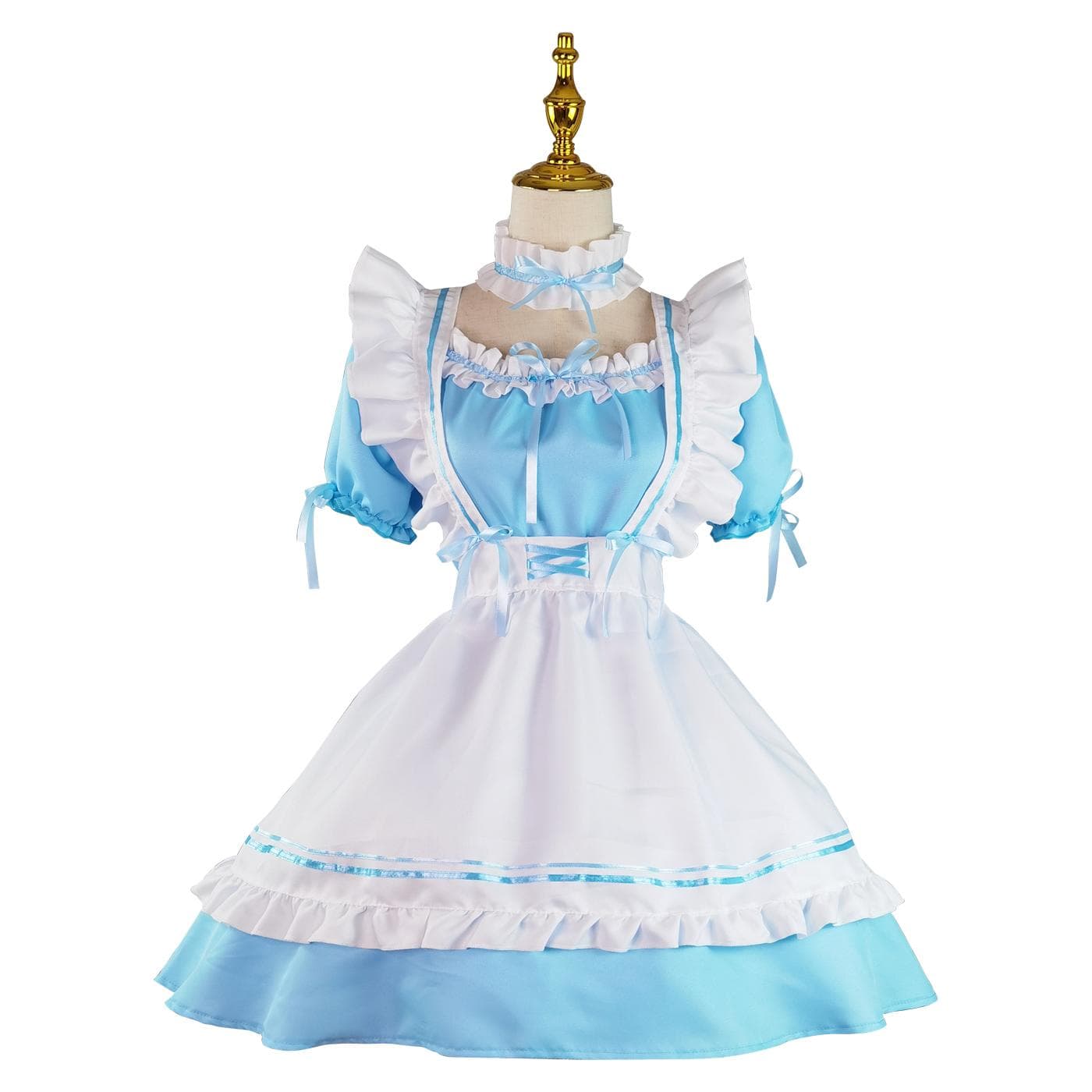 Cosplay Red Wine Sweetheart Maid Dress Cute Maid Dress XXXXL sky blue