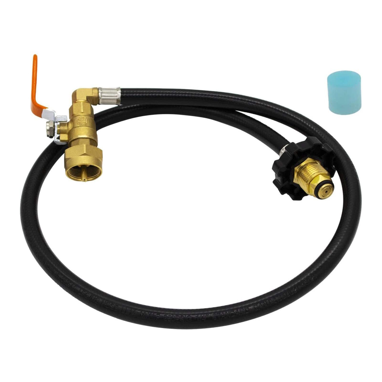 Propane Refill Adapter Hose 39.3in Propane Extension Hose Propane Refill Hose with ON-Off Control black