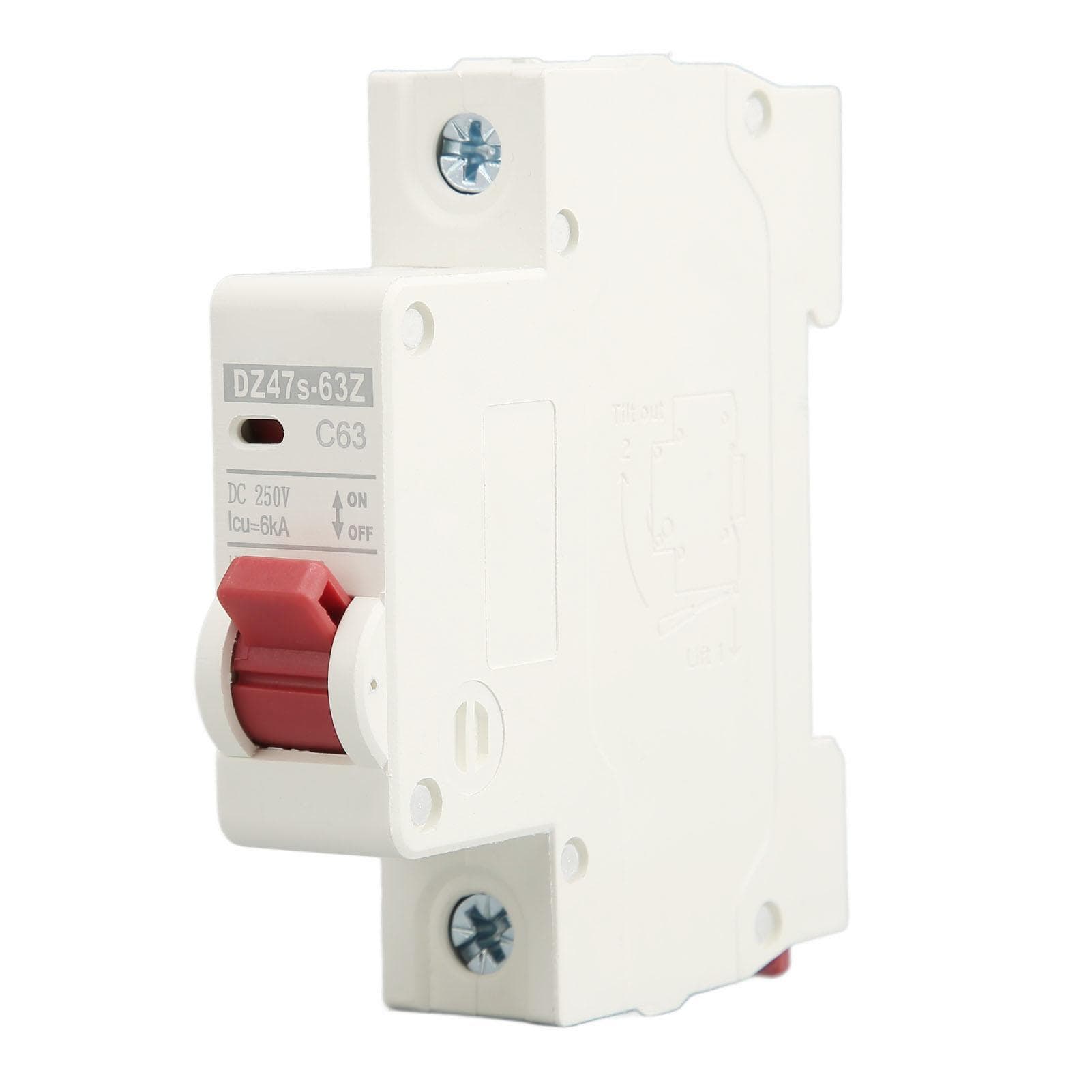 DC Miniature Circuit Breaker 1P 63A DIN Rail Mount DC250V 6000A Breaking Capacity DZ47s 63Z C63 for