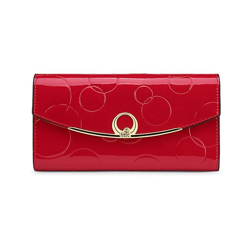Womens Wallets Long Purse for Women with Cell Phone Pocket Leather Wallet RFID Protect red