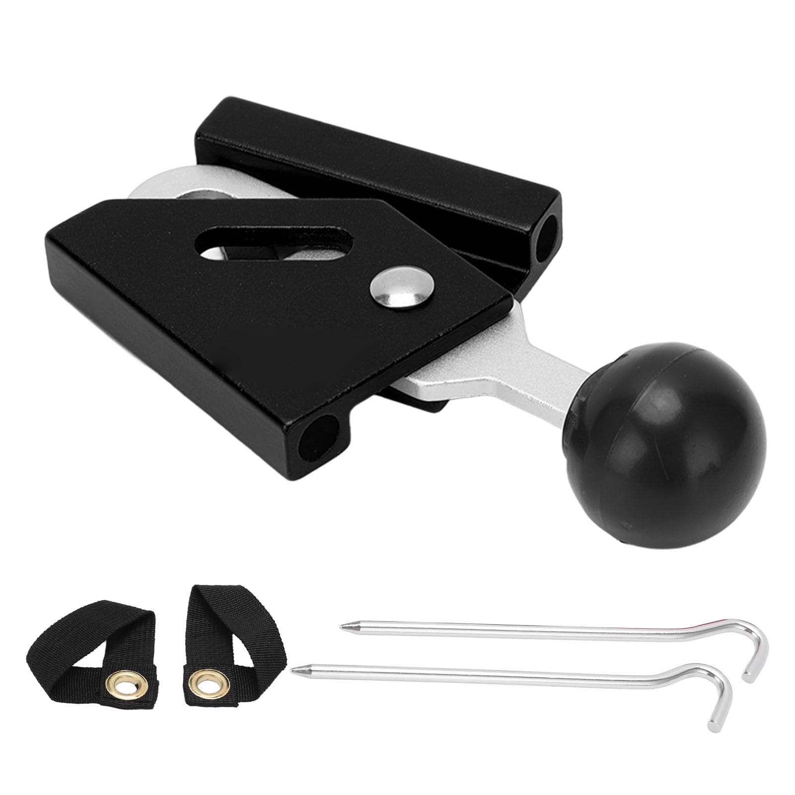 Tent Pole Tips Cap Rod Top Cap Single Tent Support Thimble with Tent Nail Fixing BuckleBlack
