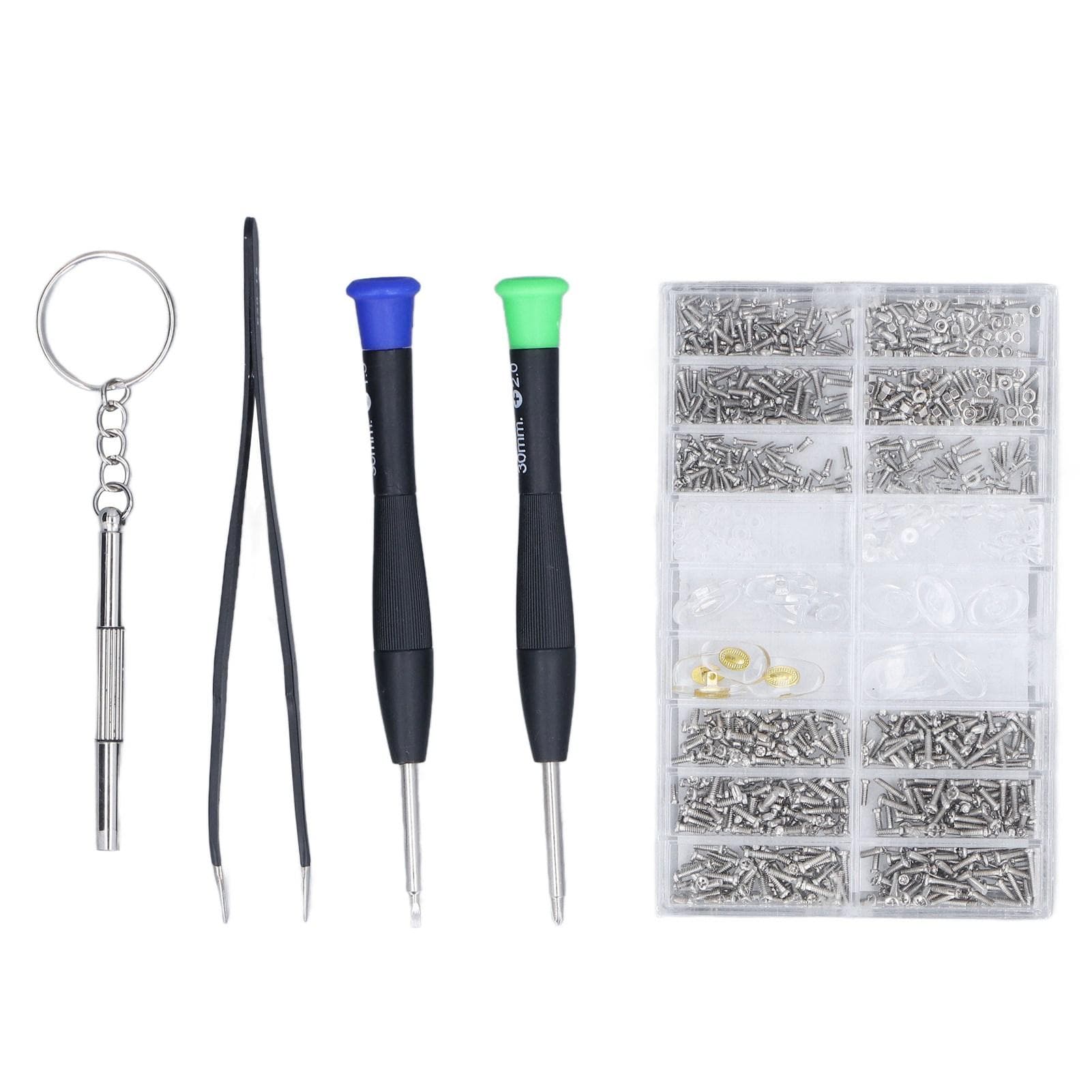 Eyeglass Repair Kit Tiny Stainless Steel Sunglass Screws Repair Kit with Screwdriver Tweezer for