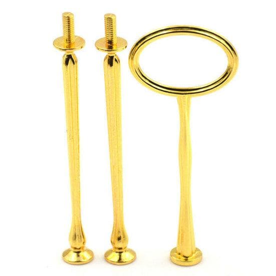 2/3 Tiers Cake Rod Plate Stand Handle Fitting Hardware Wedding Party Supplies 3 Tier golden