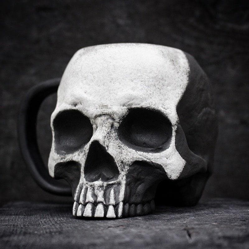 17Oz Resin Skull Beer Cup, Viking Warrior Skull Mug Tankard, Medieval Skull Drinkware Mug For Coffee/Beverage/Juice black