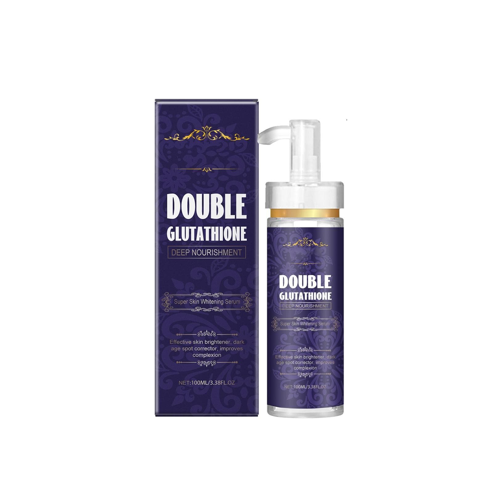 Double Glutathione Super Skin Whitening Serum, Dark Corrective Serum, Moisturizing, Lighten, For Face And Body(100ml)