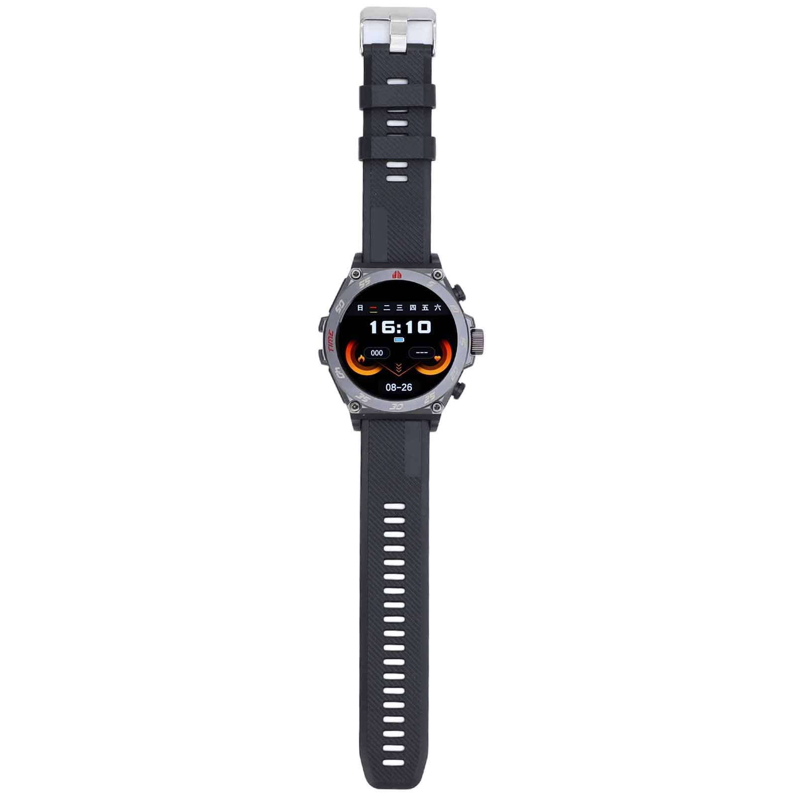 1.53in Smart Watch with Earbuds 2 in 1 Round BT Call Smartwatch with Offline Payment Long Time black