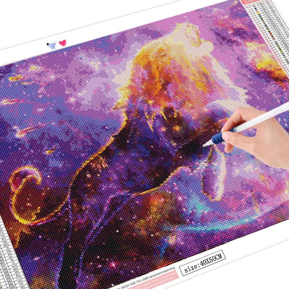 5D Diamond Painting Full Round Lion Animal Diamond Art Embroidery 20X30CM
