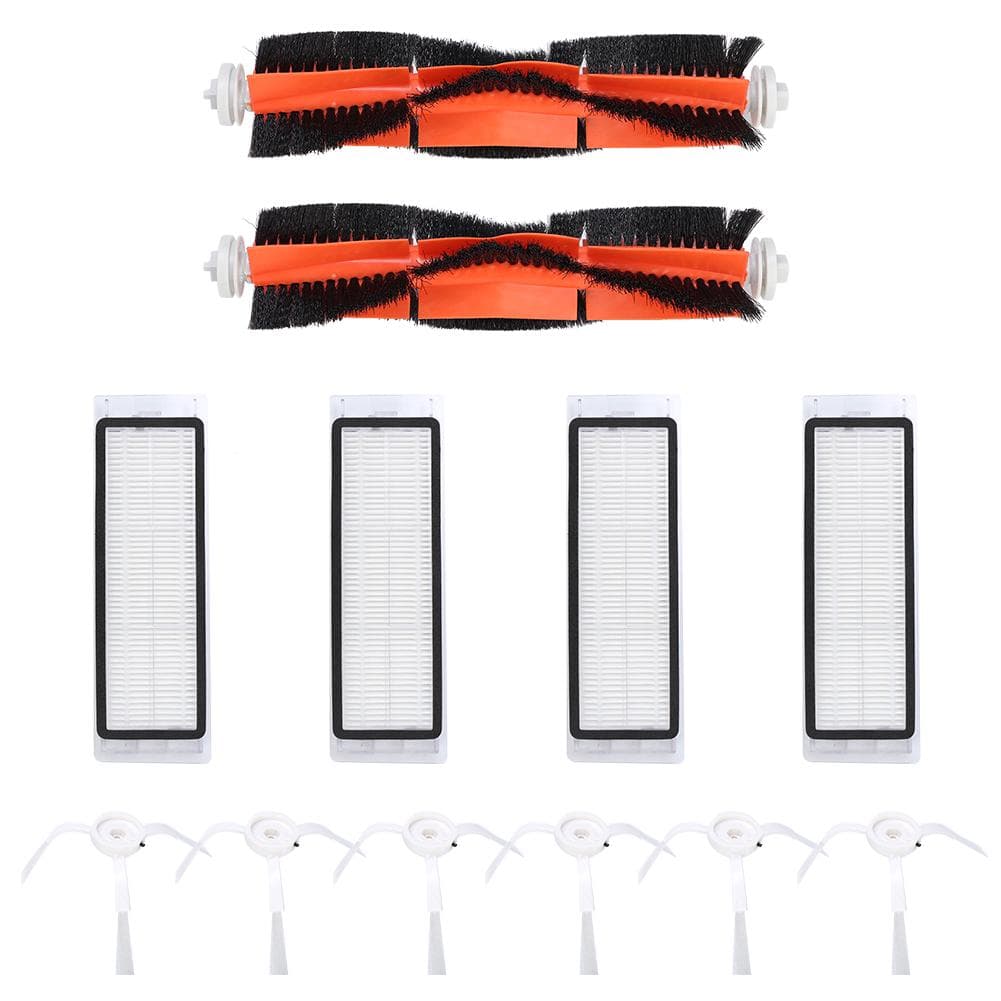 12Pcs Robot Vacuum Cleaner Filters Main Brush Side Brush Kit Replacement Fit for Xiaomi Mijia