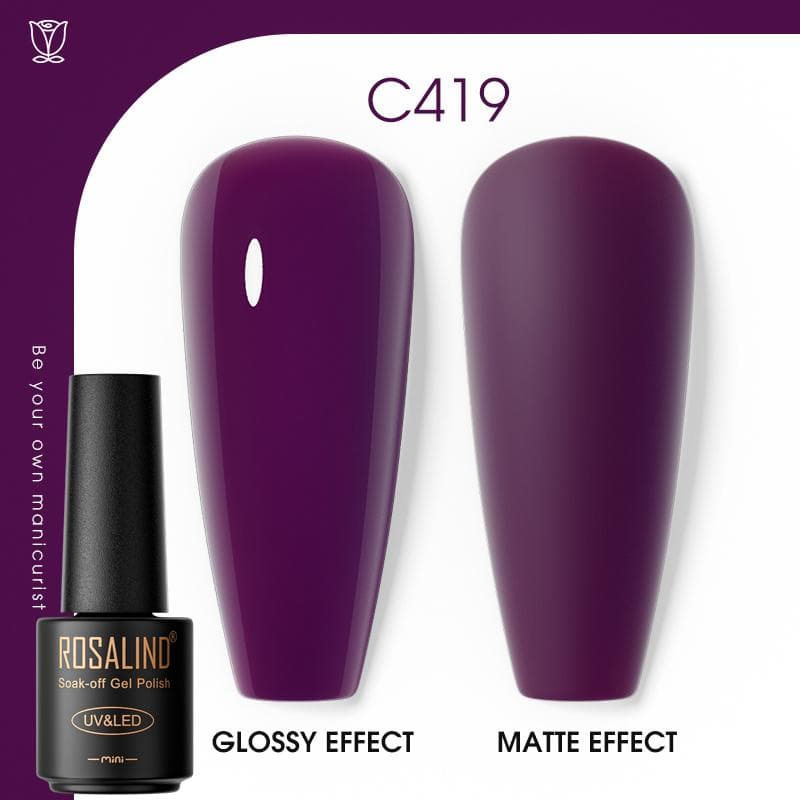 ROSALIND Nail Gel Polish Semi Permanent Varnish Hybrid UV Gel Polish Soak Off Nail Art Gel Top Base Coat Matt Top For Manicure Nail Art RA-C419