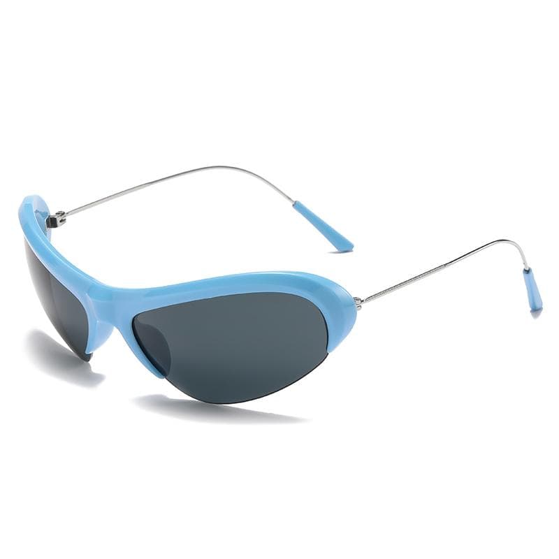 Y2K Sports Punk Sunglasses Fashion Alloy Frame UV Protection Sun Glasses Protective Eyewear Oculos