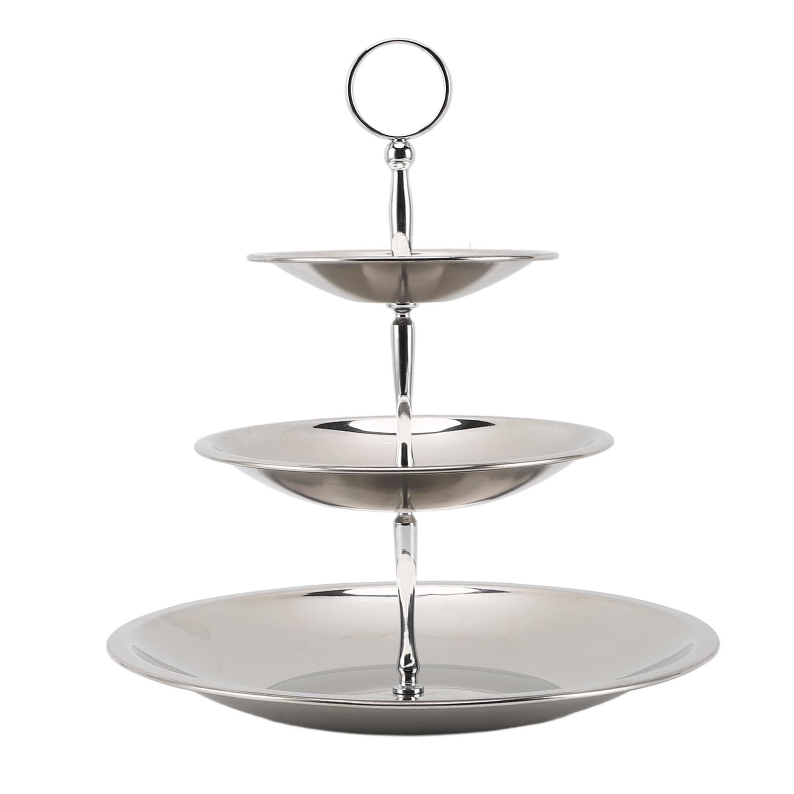 Tiered Serving Tray Stainless Steel Large Capacity Multi Functional Fruit Pastry Holder Cupcake L(for 6.5-9kg)