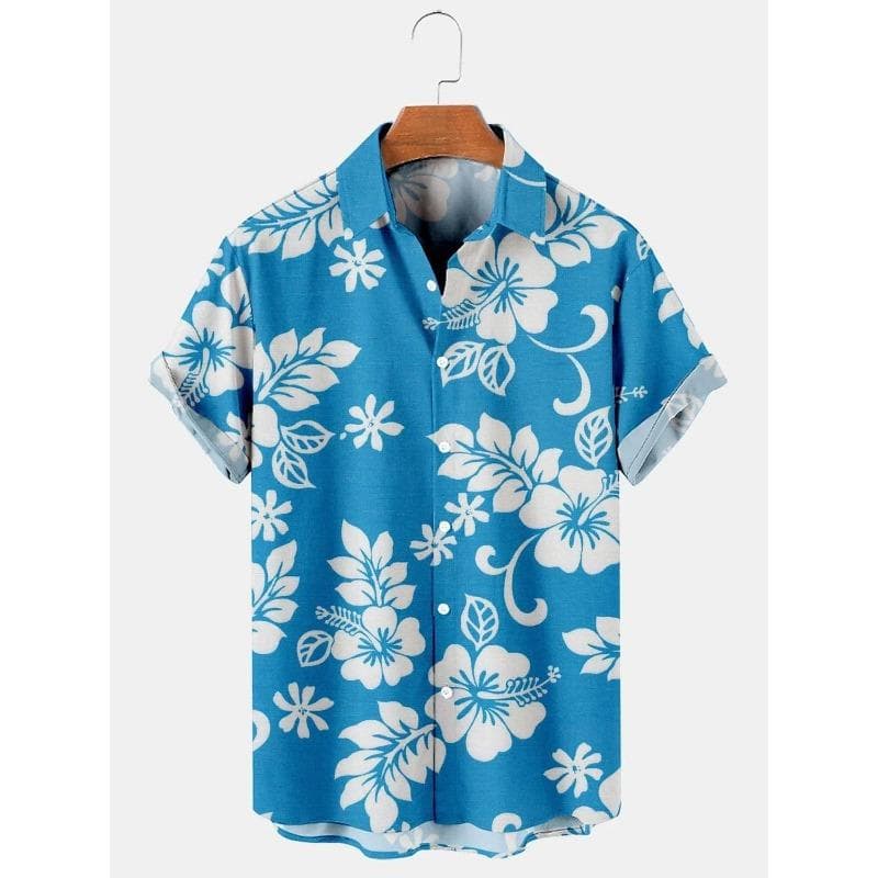 Men's Hawaiian Shirts Flower Graphic Aloha Floral Turndown 3D Print Street Daily Short Sleeve Button Clothing Beach XL