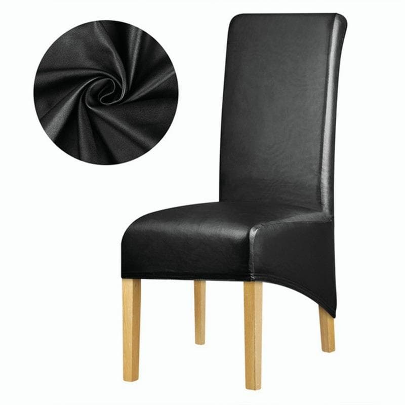 Waterproof XL Chair Cover PU Leather Fabric Chair Covers High Chairs Protector black